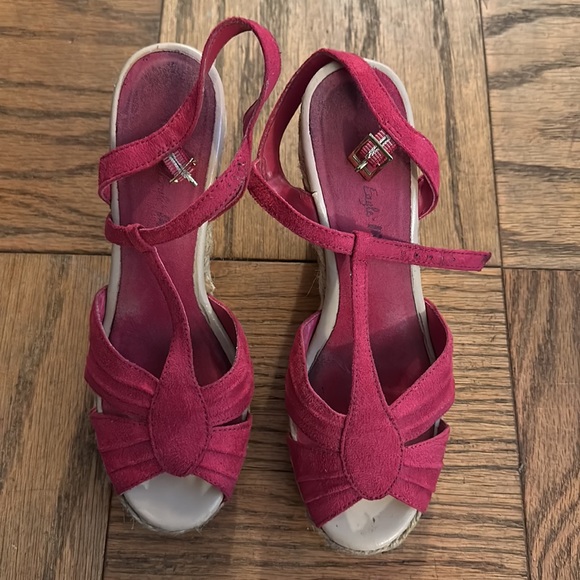 American Eagle Hot Pink Espadrille Wedges - Picture 5 of 8